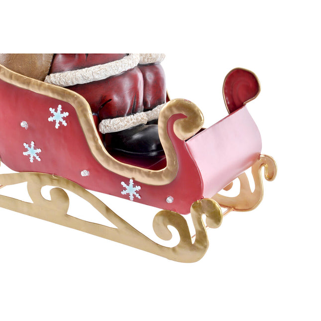 Dekoration DKD Home Decor LED Leicht Rot Metall Harz Weihnachtsmann (32 x 17 x 29 cm)