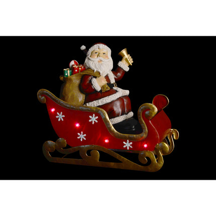 Dekoration DKD Home Decor LED Leicht Rot Metall Harz Weihnachtsmann (32 x 17 x 29 cm)