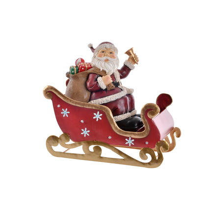 Dekoration DKD Home Decor LED Leicht Rot Metall Harz Weihnachtsmann (32 x 17 x 29 cm)
