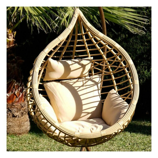 Hängender Gartenstuhl DKD Home Decor Beige 90 x 70 x 110 cm Braun Synthetischer Rattan Aluminium