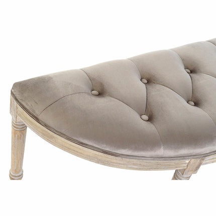 Barhocker DKD Home Decor   natürlich Grau Polyester Samt Kautschukholz (125 x 45 x 48 cm)