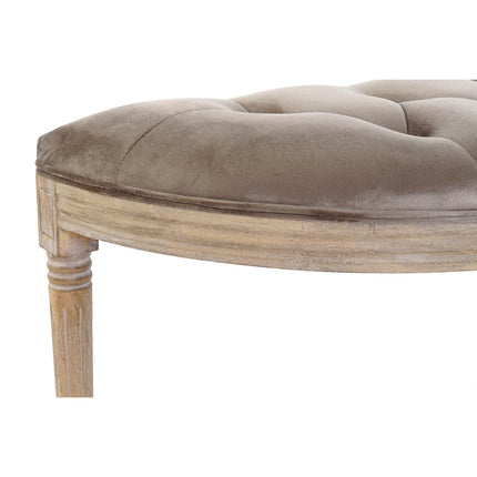 Barhocker DKD Home Decor   natürlich Grau Polyester Samt Kautschukholz (125 x 45 x 48 cm)