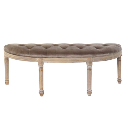 Barhocker DKD Home Decor   natürlich Grau Polyester Samt Kautschukholz (125 x 45 x 48 cm)