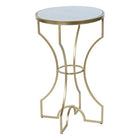 Beistelltisch DKD Home Decor Gold Metall Weiß Marmor (38 x 38 x 65,5 cm)
