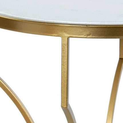Beistelltisch DKD Home Decor Gold Metall Weiß Marmor (38 x 38 x 65,5 cm)