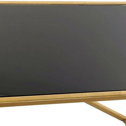 Konsole DKD Home Decor Kristall Schwarz Gold Metall 130 x 40 x 75 cm