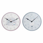 Wanduhr DKD Home Decor Blau Rosa Für Kinder Kunststoff Fugl Holz MDF 24 x 3 x 24 cm (2 Stück)