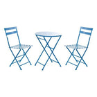 Tisch-Set mit 2 Stühlen DKD Home Decor Blau Metall (3 pcs)