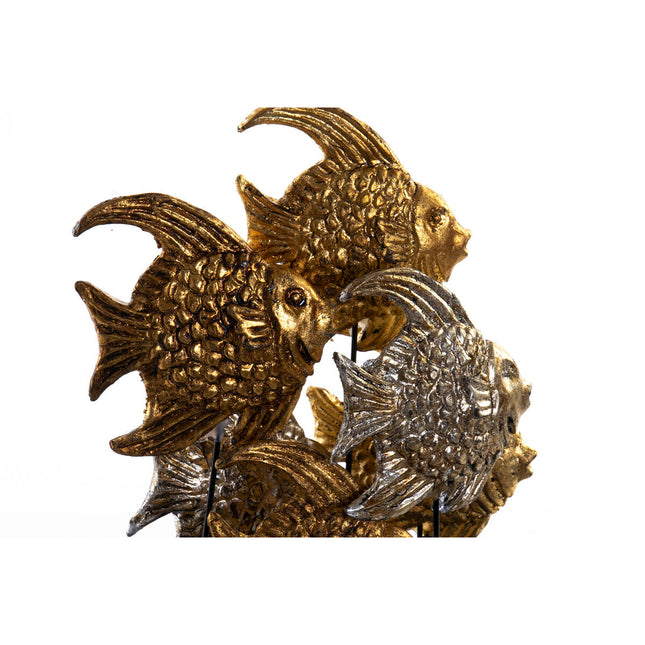 Deko-Figur DKD Home Decor Champagner Kristall Schwarz Gold Harz Eisen Spiralen Holz MDF (21 x 16 x 27 cm)