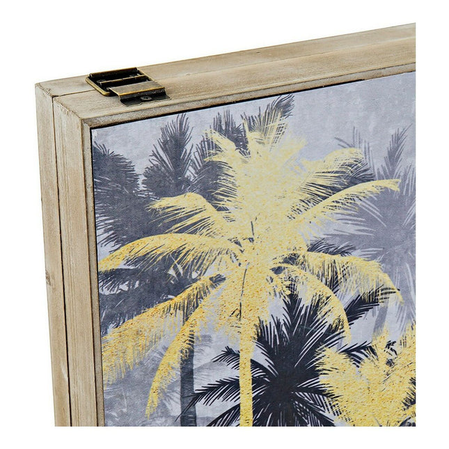 Abdeckungen DKD Home Decor 8424001698615 Palmen Zähler Schwarz Gold 2 Stück Holz MDF (46,5 x 6 x 31 cm)