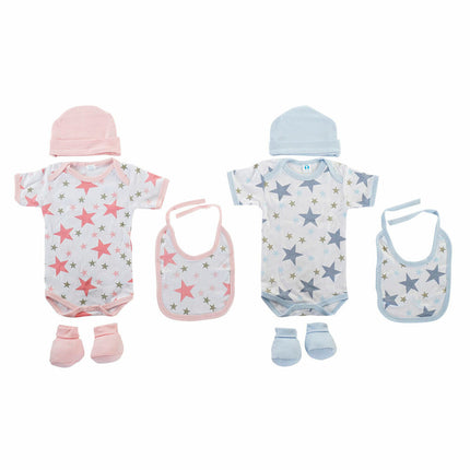 Bekleidungs-Set DKD Home Decor Baumwolle Sterne Blau Rosa