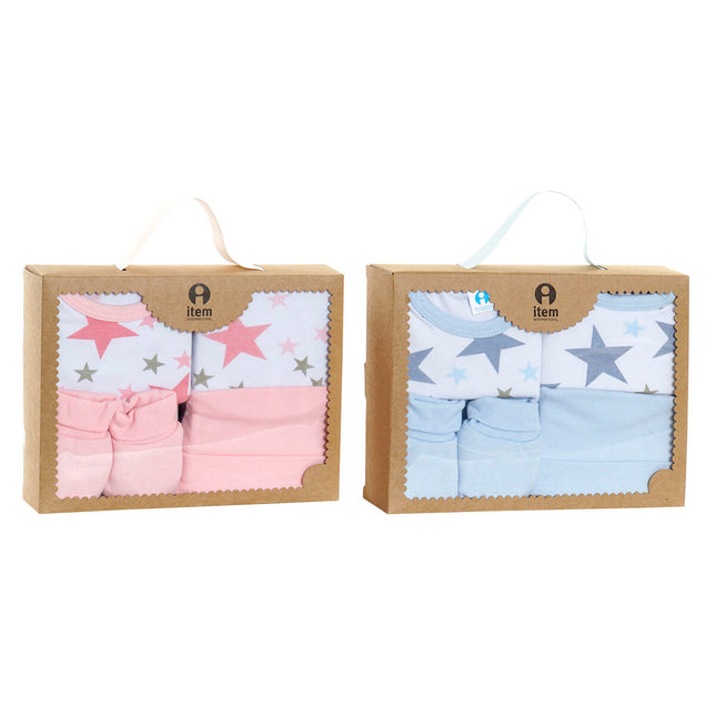 Bekleidungs-Set DKD Home Decor Baumwolle Sterne Blau Rosa