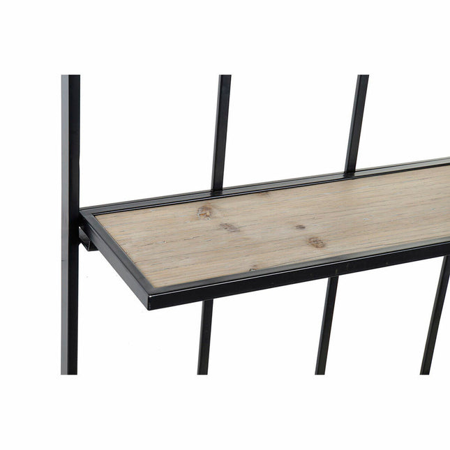 Regal DKD Home Decor An der Wand montiert 60 x 15 x 110 cm natürlich Schwarz Metall Kiefer