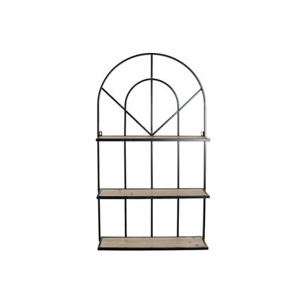 Regal DKD Home Decor An der Wand montiert 60 x 15 x 110 cm natürlich Schwarz Metall Kiefer
