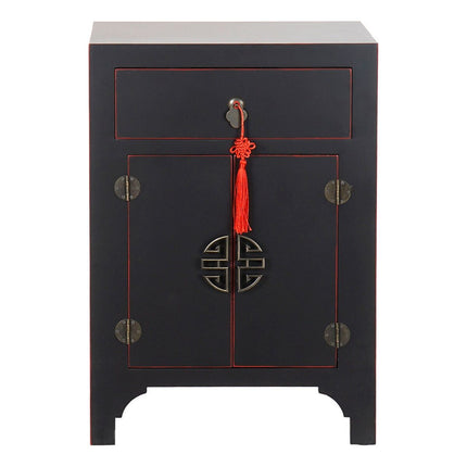 Nachttisch DKD Home Decor Tanne Rot Schwarz Holz MDF 45 x 34 x 66 cm