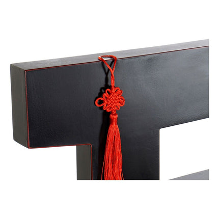 Kopfende des Betts DKD Home Decor Tanne Rot Schwarz Holz Holz MDF 160 x 4 x 120 cm