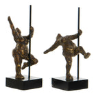 Deko-Figur DKD Home Decor 20 x 10 x 31 cm Gold Aluminium Mango-Holz Ballett-Tänzerin Moderne