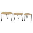 Set mit 3 Tischen DKD Home Decor Braun Schwarz natürlich Metall Schnur 62 x 62 x 40 cm