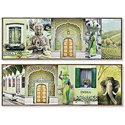 Bild DKD Home Decor 120 x 2,3 x 40 cm Leinwand grün polystyrol (2 Stück)