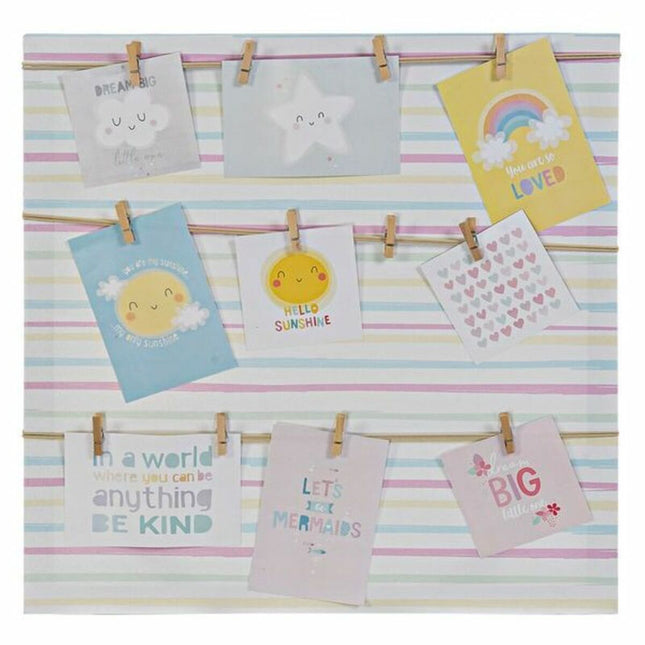 Fotorahmen DKD Home Decor Sunshine Leinwand Bunt Baby 50 x 2 x 50 cm