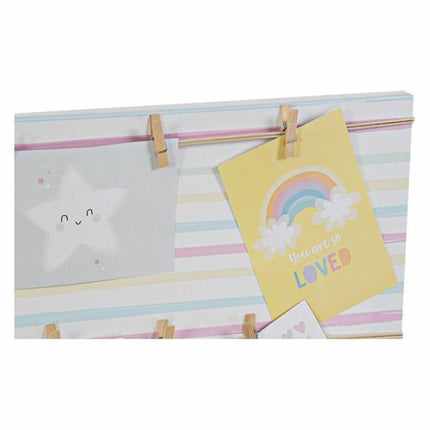 Fotorahmen DKD Home Decor Sunshine Leinwand Bunt Baby 50 x 2 x 50 cm