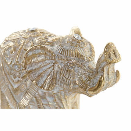 Deko-Figur DKD Home Decor 17 x 7,5 x 15 cm Elefant Gold Kolonial