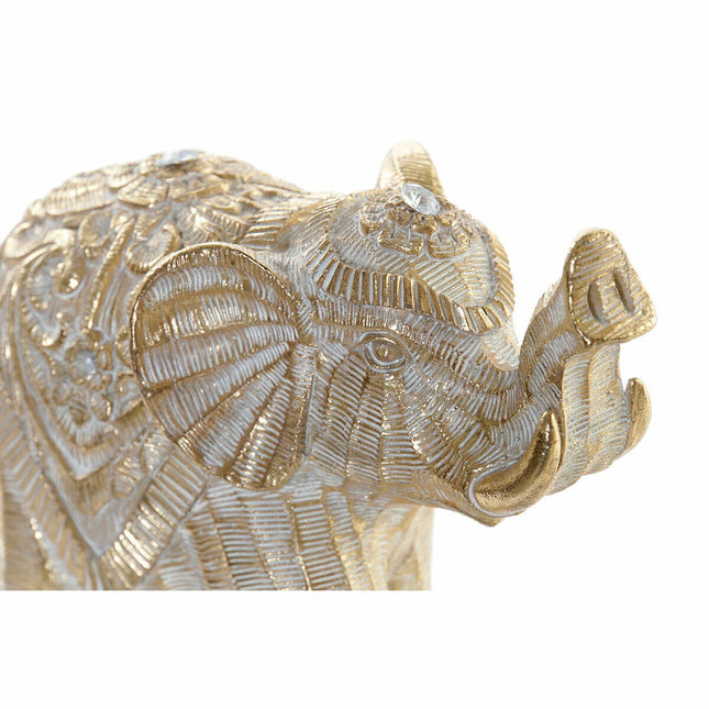 Deko-Figur DKD Home Decor 17 x 7,5 x 15 cm Elefant Gold Kolonial