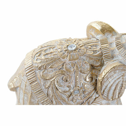 Deko-Figur DKD Home Decor 17 x 7,5 x 15 cm Elefant Gold Kolonial