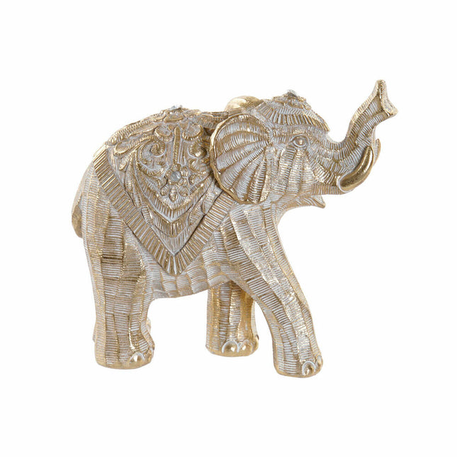 Deko-Figur DKD Home Decor 17 x 7,5 x 15 cm Elefant Gold Kolonial
