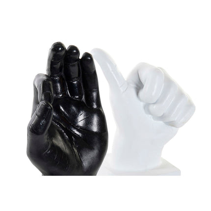 Deko-Figur DKD Home Decor 14 x 9 x 21 cm Schwarz Weiß Hand (4 Stück)