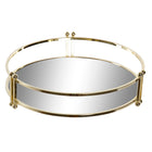 Tablett für Snacks DKD Home Decor 21,5 x 21,5 x 5,5 cm Spiegel Gold Metall Glam