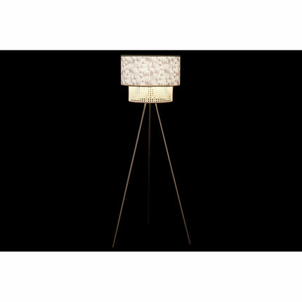 Stehlampe DKD Home Decor natürlich Schwarz Metall Palmen Polyester Kolonial (60 x 60 x 129 cm)
