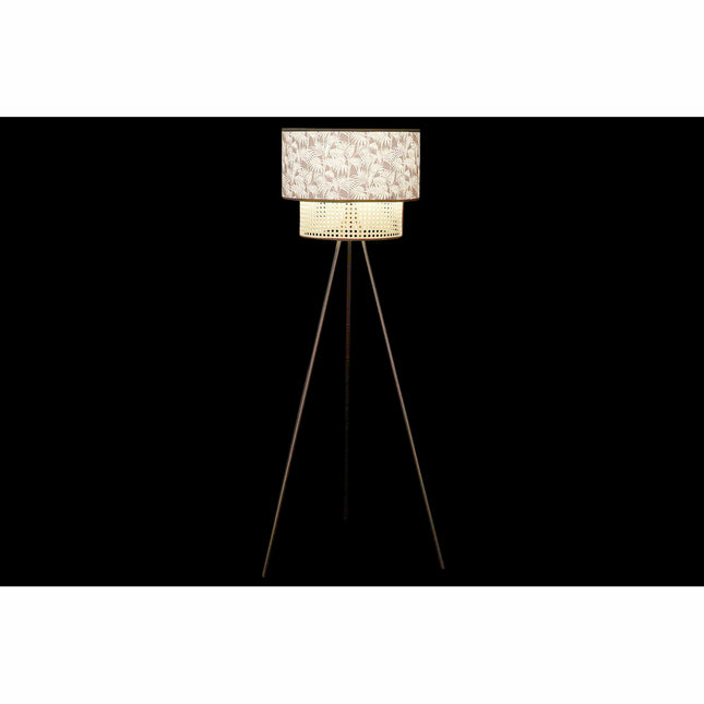 Stehlampe DKD Home Decor natürlich Schwarz Metall Palmen Polyester Kolonial (60 x 60 x 129 cm)