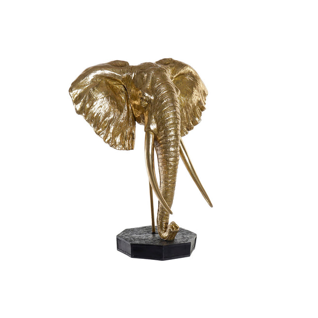 Deko-Figur DKD Home Decor Elefant Schwarz Gold Metall Harz Orientalisch (60 x 36 x 73 cm)