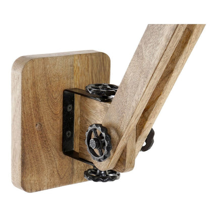 Wandleuchte DKD Home Decor natürlich Schwarz Metall Holz E27 25 W (18 x 78 x 37 cm)