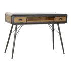 Schreibtisch DKD Home Decor Tanne natürlich Metall Hellgrau (118 x 52 x 84 cm)
