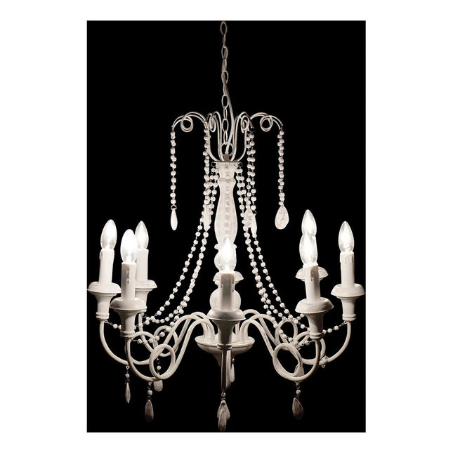 Deckenlampe DKD Home Decor LA-171349 63,5 x 63,5 x 122 cm Metall Weiß 220 V 40 W Holz MDF