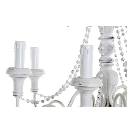 Deckenlampe DKD Home Decor LA-171349 63,5 x 63,5 x 122 cm Metall Weiß 220 V 40 W Holz MDF