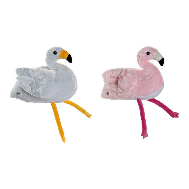 Plüschtier DKD Home Decor 34 x 25 x 27 cm Rosa Weiß Für Kinder Rosa Flamingo (2 Stück)