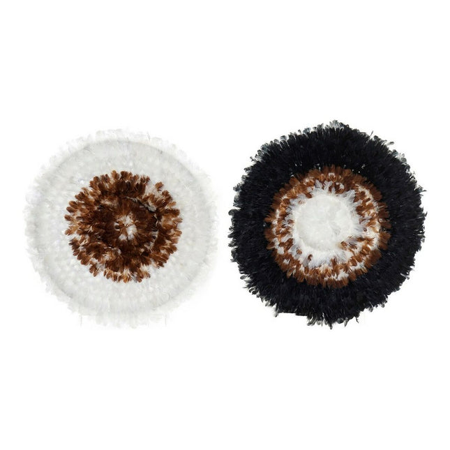 Deko-Figur DKD Home Decor natürlich Schwarz 60 x 8 x 60 cm Weiß Kolonial (2 Stück)