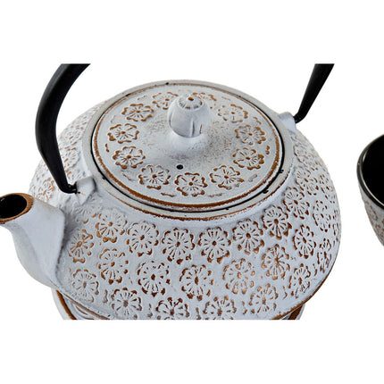 Teekanne DKD Home Decor Weiß (4 pcs)