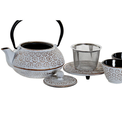 Teekanne DKD Home Decor Weiß (4 pcs)