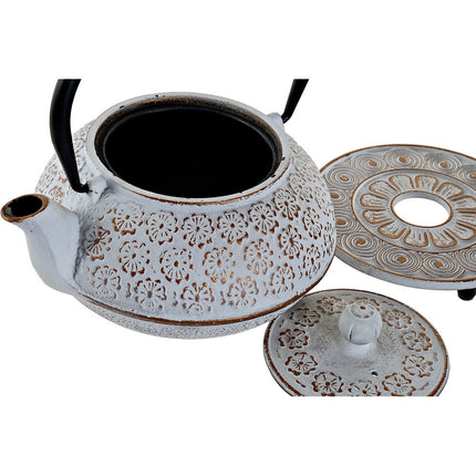 Teekanne DKD Home Decor Weiß (4 pcs)