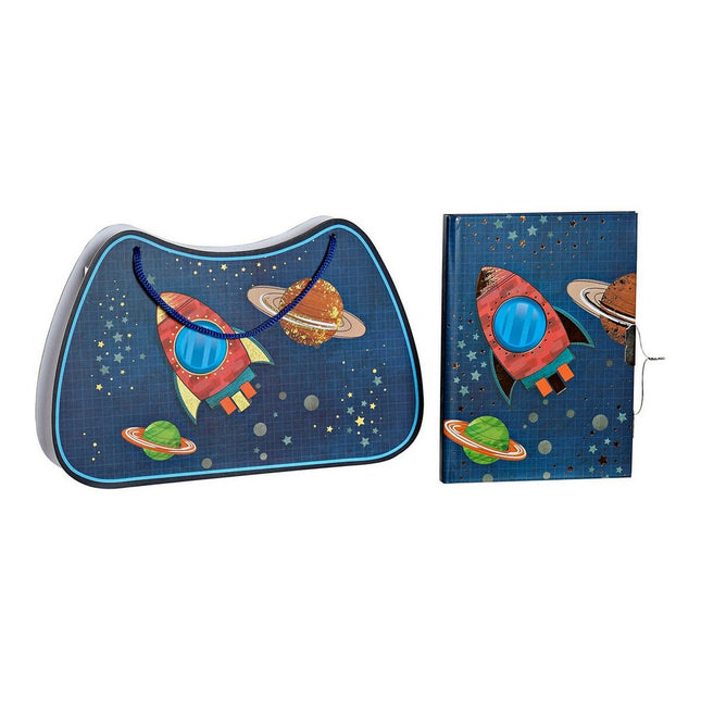 Tagebuch mit Zubehör DKD Home Decor 27 x 4,3 x 17,5 cm Blau