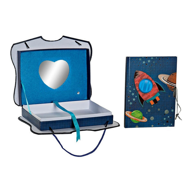 Tagebuch mit Zubehör DKD Home Decor 23 x 5 x 18,3 cm Blau