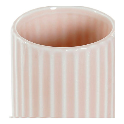 Zahnbürstenhalter DKD Home Decor Rosa Steingut (7.2 x 7.2 x 11.5 cm)