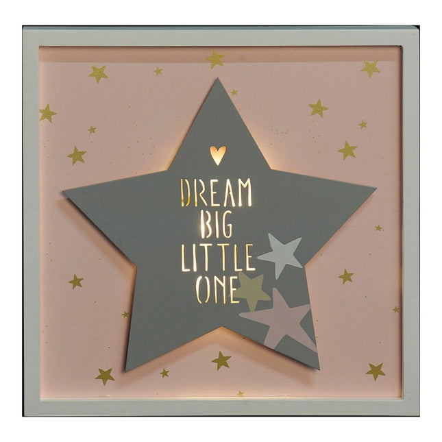 Deko-Figur DKD Home Decor Stern LED Grau Rosa 30 x 3 x 30 cm