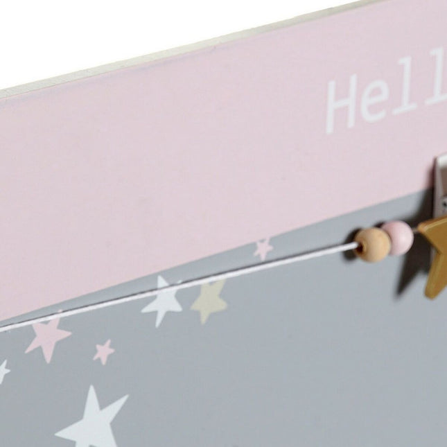 Bilderrahmen mit Klammern DKD Home Decor Hello Lovely 40 x 1 x 24 cm Sterne Holz MDF