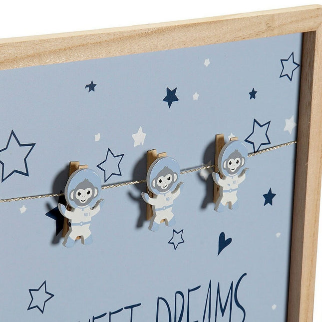 Bilderrahmen mit Klammern DKD Home Decor Sweet Dreams 40 x 40 x 3 cm Holz MDF (2 Stück)