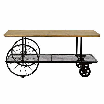 Beistelltisch DKD Home Decor Tanne Schwarz Metall PVC (112 x 54 x 52 cm)